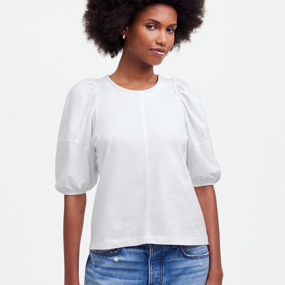 Madewell white Puff-Sleeve Tee - Picture 1 of 4